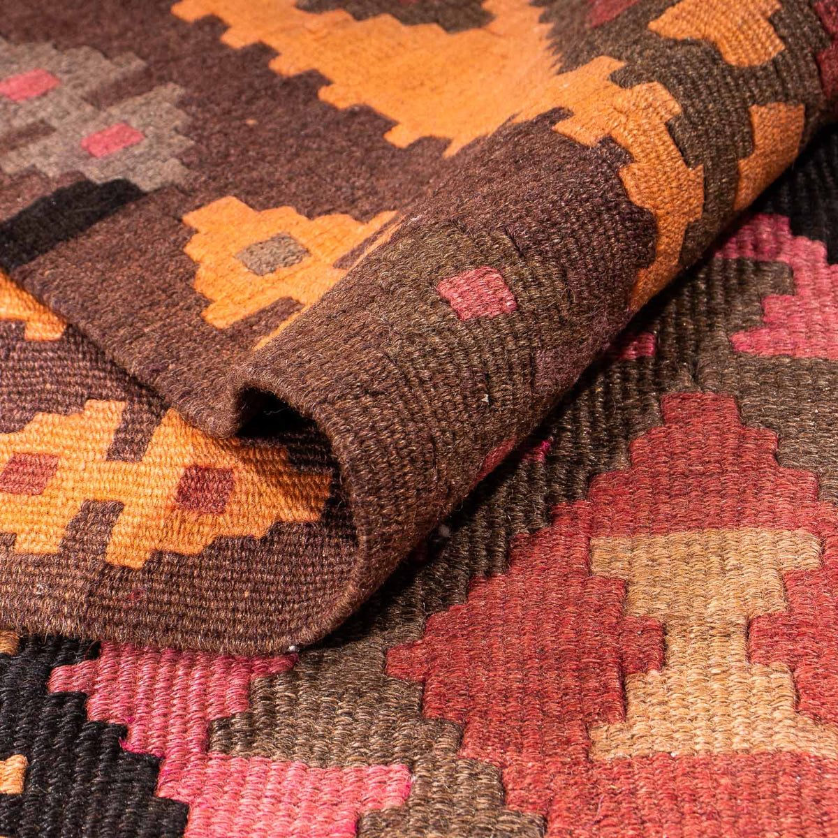 Biegacz Dywan Kelim - Stary - 320 x 150 cm - wielokolorowy