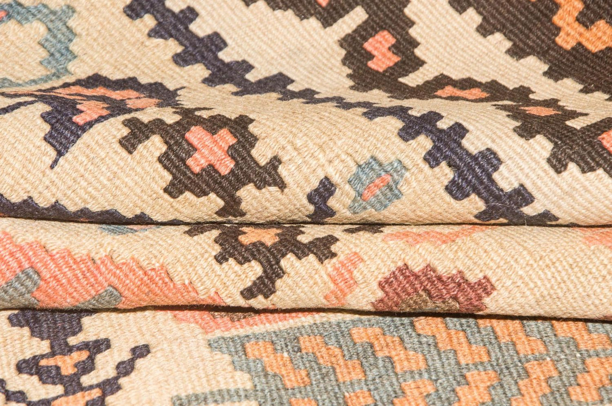 Biegacz Dywan Kelim - Stary - 195 x 108 cm - beżowy