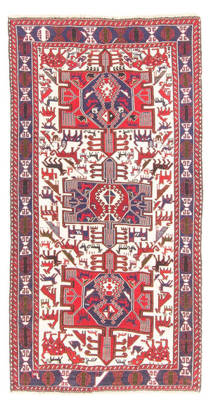 Biegacz Dywan Kelim - Orientalny - 205 x 110 cm - kremowy