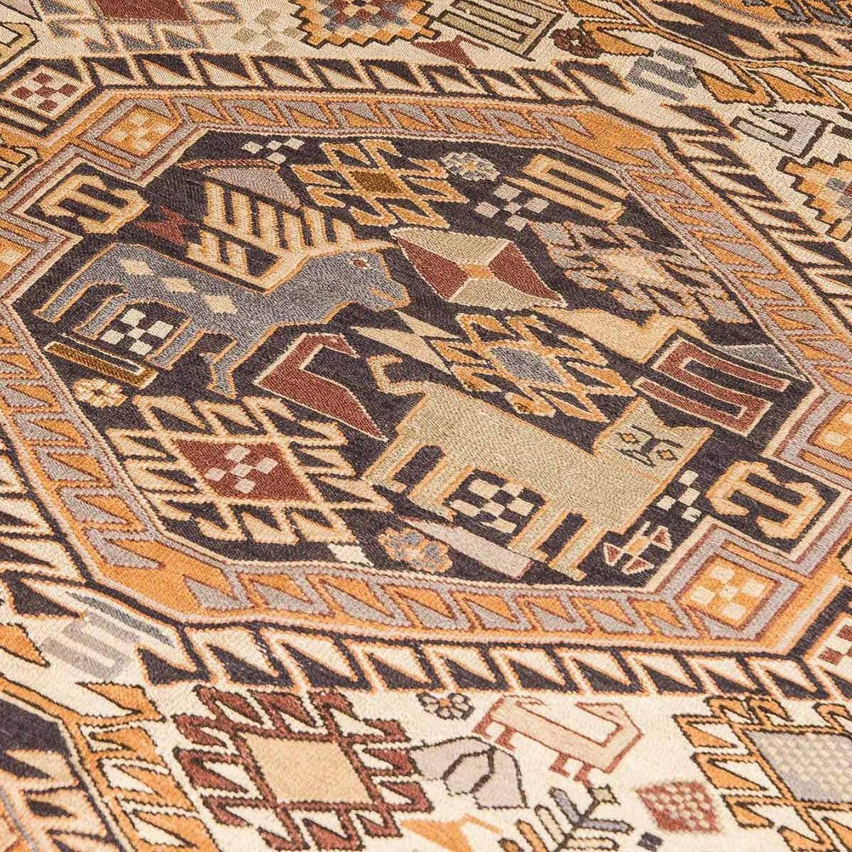 Biegacz Dywan Kelim - Orientalny - 210 x 115 cm - beżowy