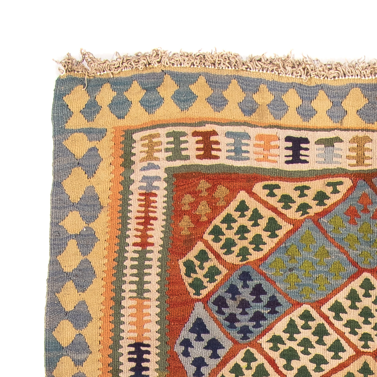 Dywan Kelim - Stary - 220 x 130 cm - wielokolorowy