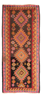 Biegacz Dywan Kelim - Stary - 330 x 155 cm - wielokolorowy