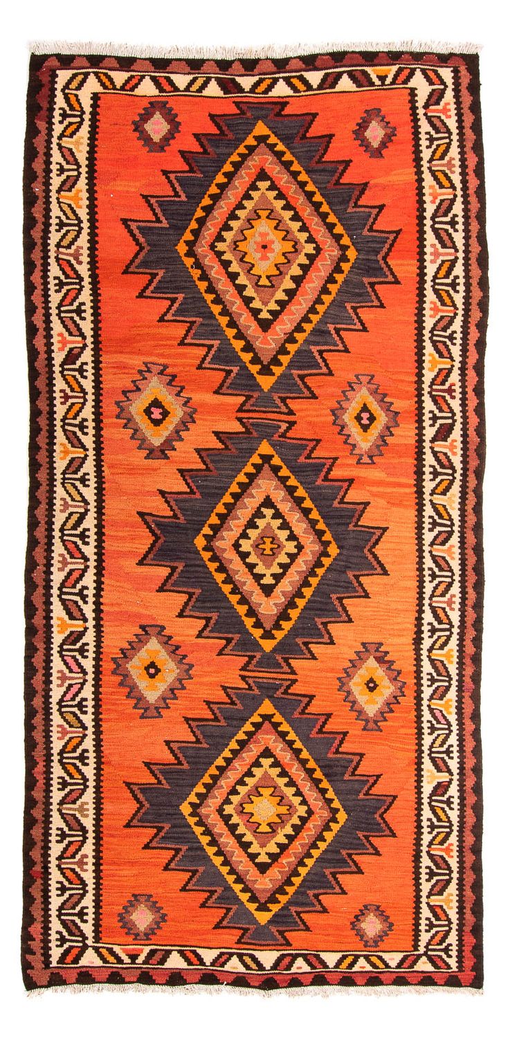 Biegacz Dywan Kelim - Stary - 275 x 140 cm - wielokolorowy