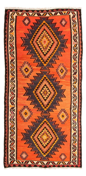 Biegacz Dywan Kelim - Stary - 275 x 140 cm - wielokolorowy