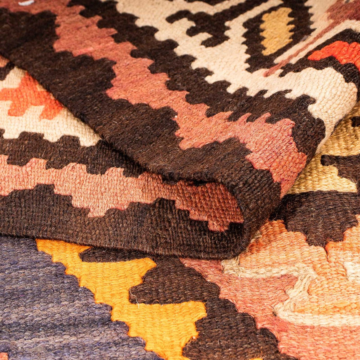 Biegacz Dywan Kelim - Stary - 275 x 140 cm - wielokolorowy