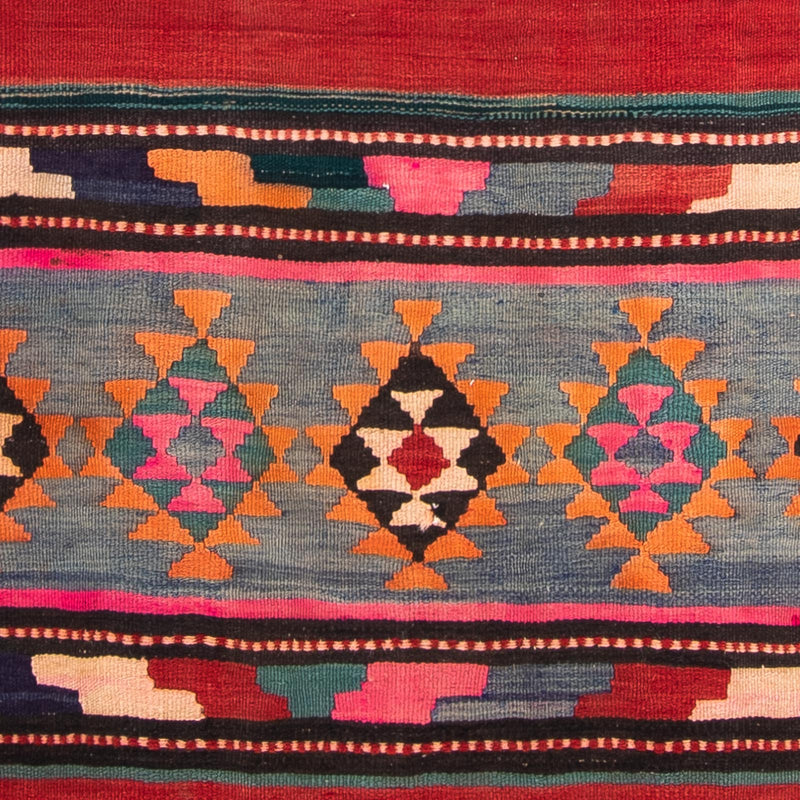 Biegacz Dywan Kelim - Stary - 350 x 150 cm - wielokolorowy