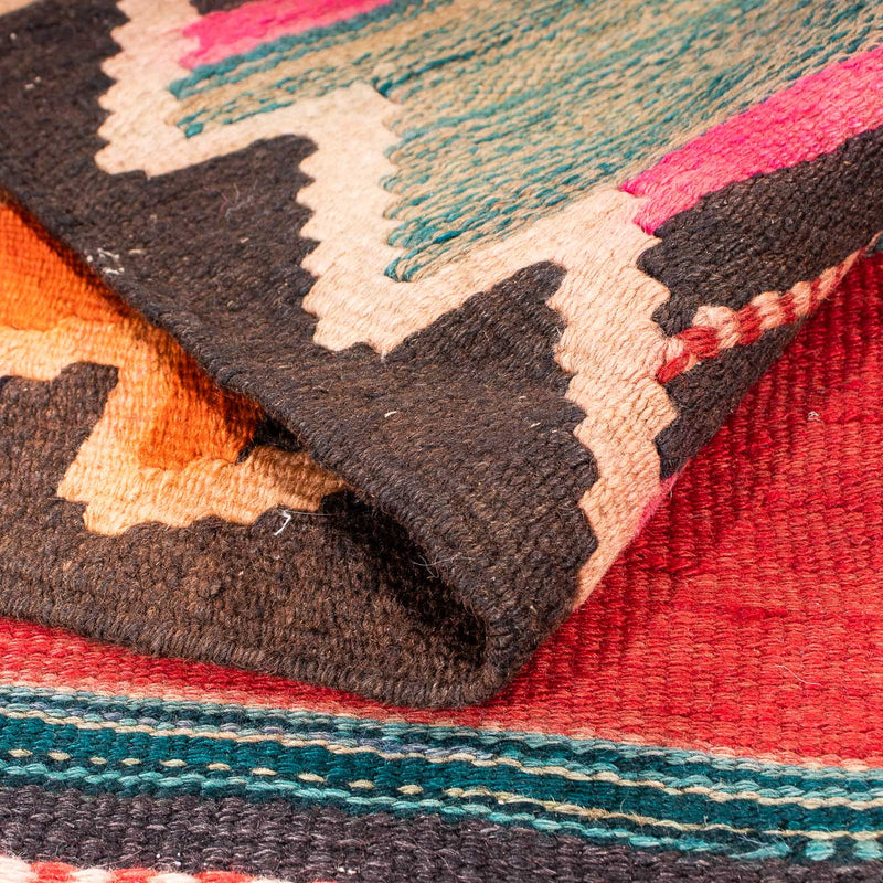 Biegacz Dywan Kelim - Stary - 350 x 150 cm - wielokolorowy