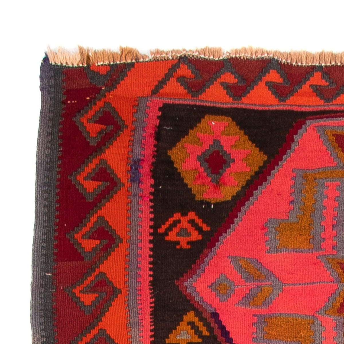 Biegacz Dywan Kelim - Stary - 325 x 140 cm - wielokolorowy