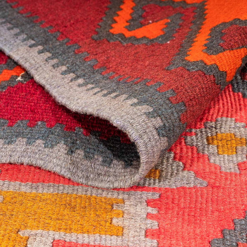 Biegacz Dywan Kelim - Stary - 325 x 140 cm - wielokolorowy