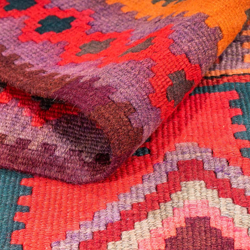 Biegacz Dywan Kelim - Stary - 335 x 150 cm - wielokolorowy