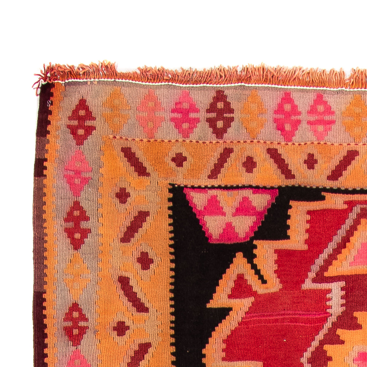 Biegacz Dywan Kelim - Stary - 330 x 150 cm - wielokolorowy