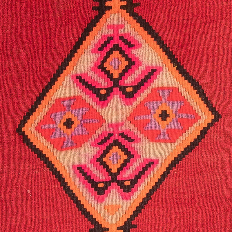 Biegacz Dywan Kelim - Stary - 490 x 190 cm - czerwony