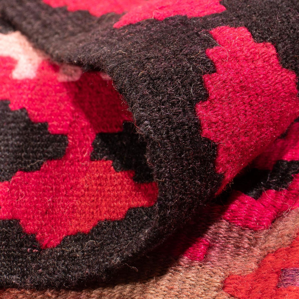 Biegacz Dywan Kelim - Stary - 490 x 190 cm - czerwony