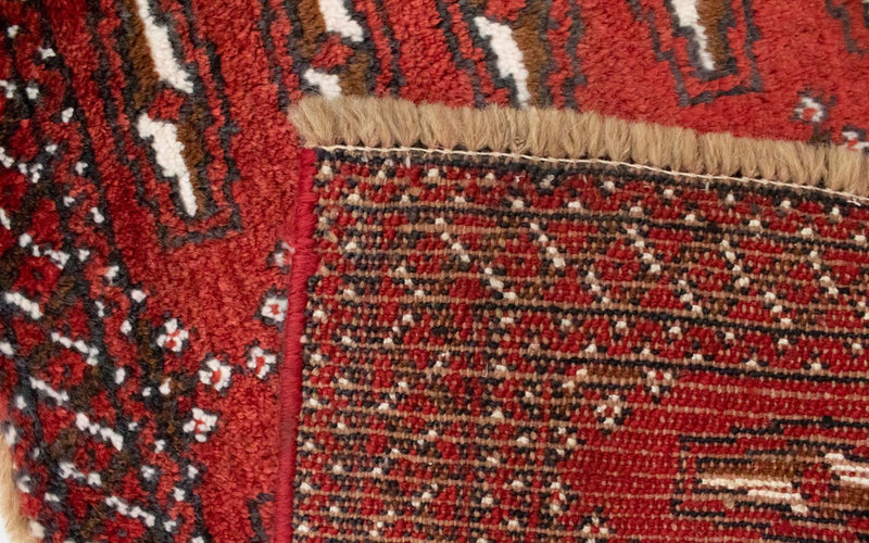 Dywan turkmeński - 130 x 60 cm - czerwony