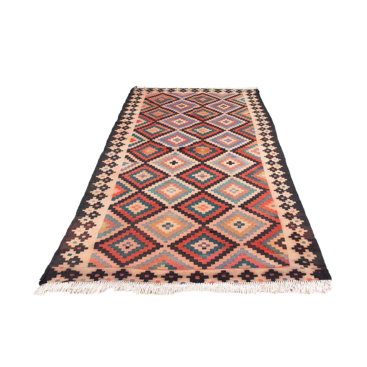 Biegacz Dywan Kelim - Stary - 225 x 112 cm - wielokolorowy