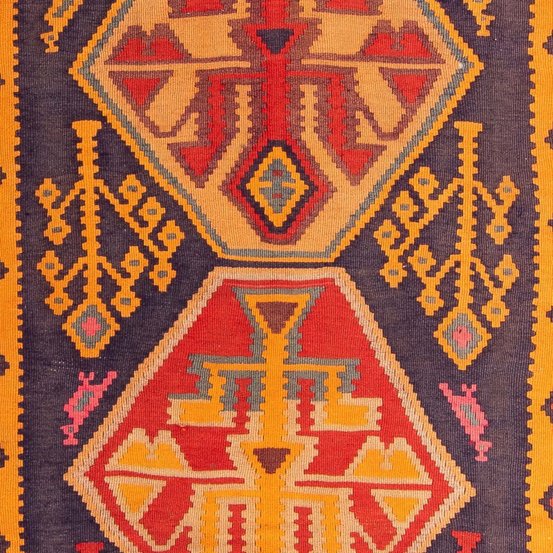 Biegacz Dywan Kelim - Stary - 340 x 155 cm - wielokolorowy