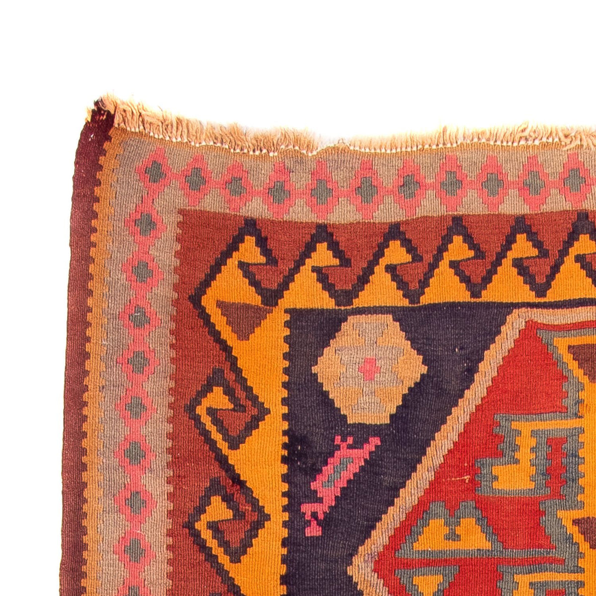 Biegacz Dywan Kelim - Stary - 340 x 155 cm - wielokolorowy