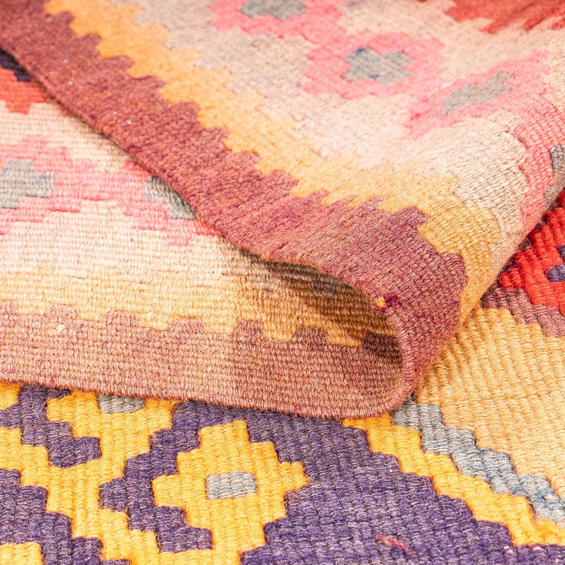 Biegacz Dywan Kelim - Stary - 340 x 155 cm - wielokolorowy