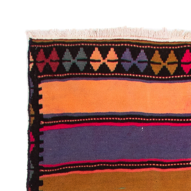 Biegacz Dywan Kelim - Stary - 370 x 137 cm - wielokolorowy