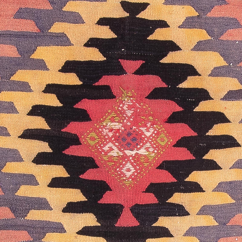 Biegacz Dywan Kelim - Stary - 405 x 150 cm - jasna czerwień