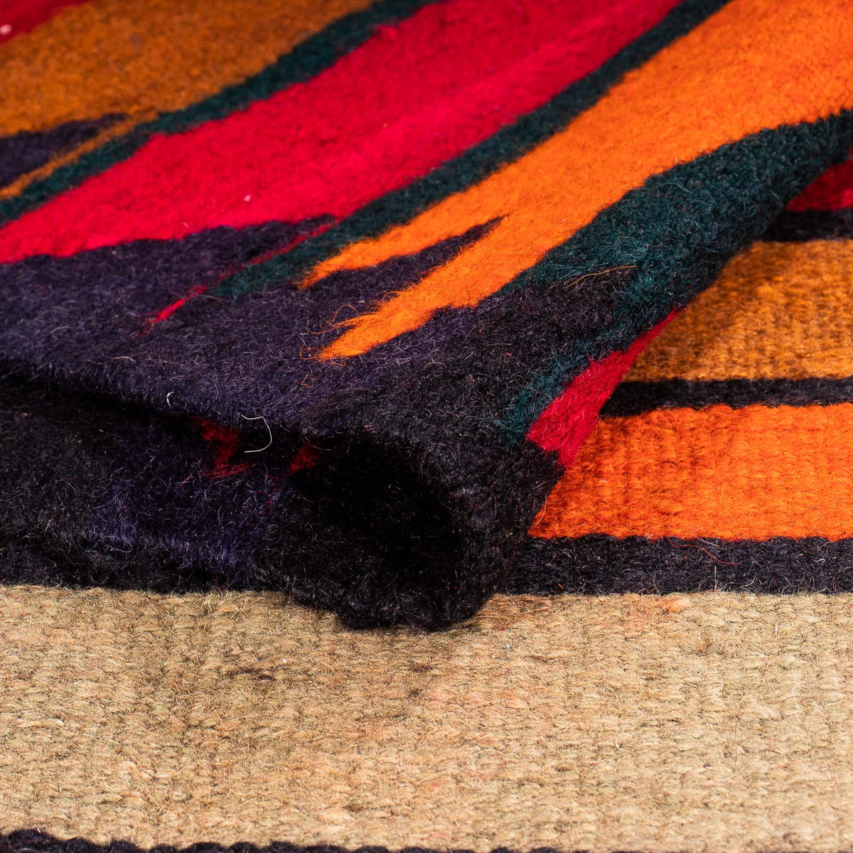 Biegacz Dywan Kelim - Stary - 350 x 150 cm - wielokolorowy