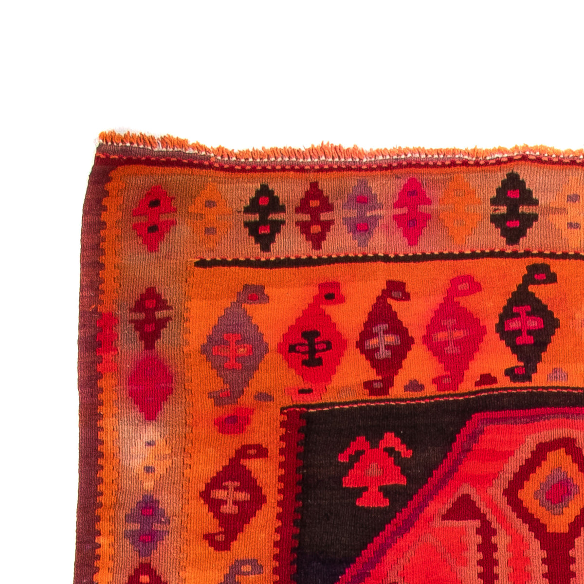 Biegacz Dywan Kelim - Stary - 360 x 140 cm - wielokolorowy