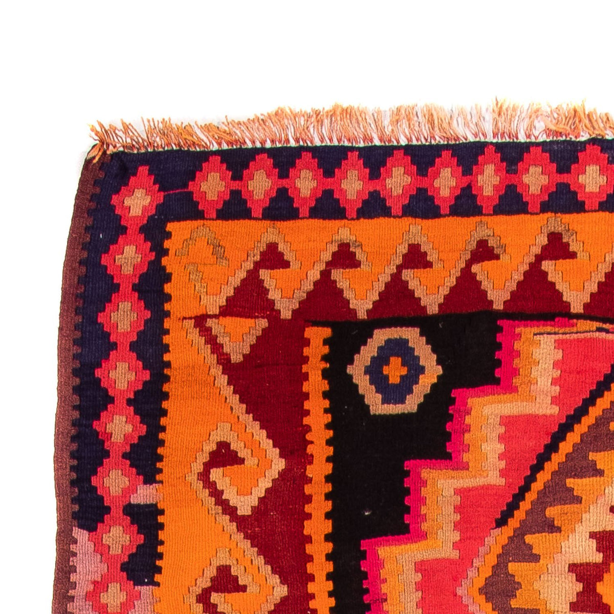 Biegacz Dywan Kelim - Stary - 320 x 155 cm - wielokolorowy