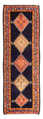 Biegacz Dywan Kelim - Stary - 330 x 120 cm - wielokolorowy