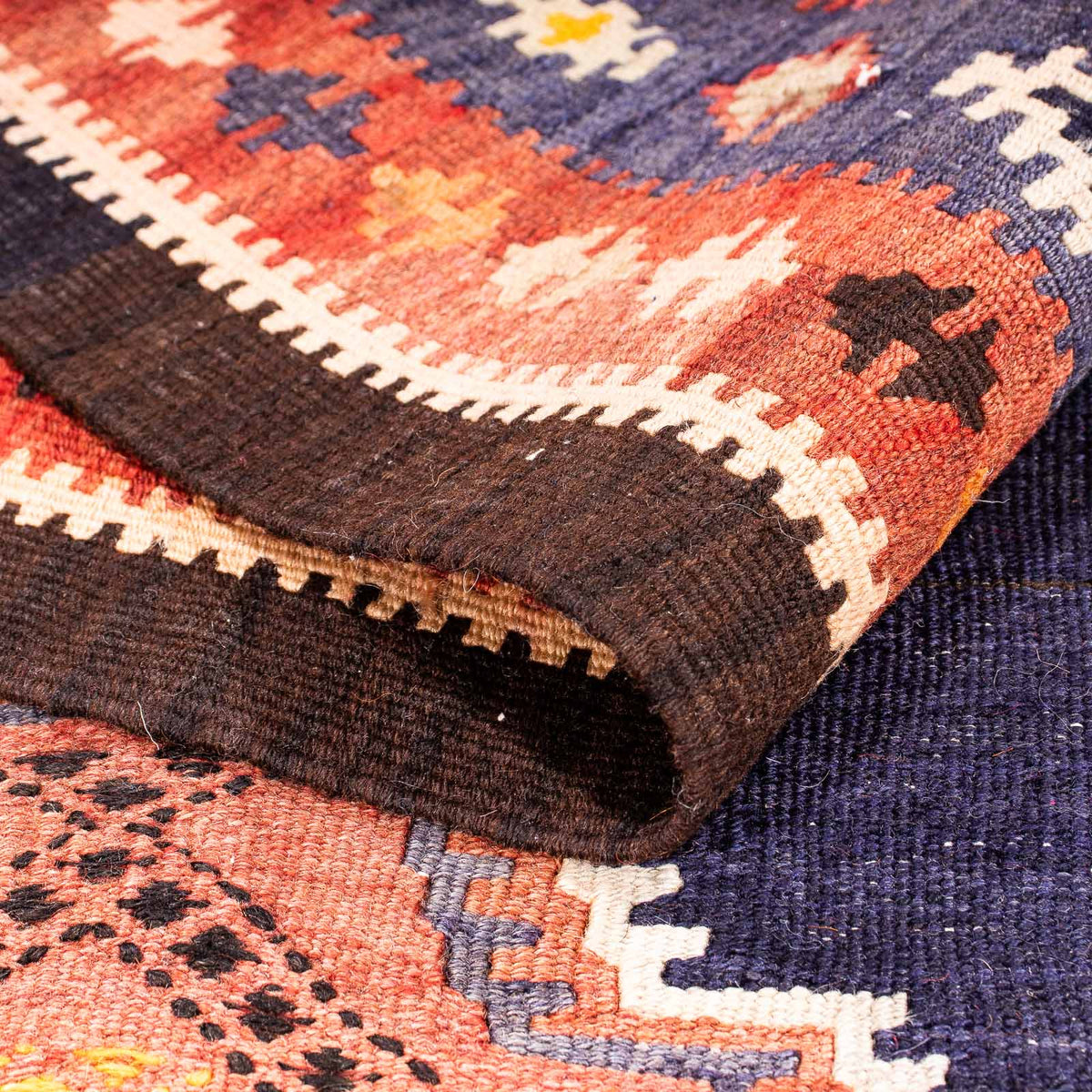 Biegacz Dywan Kelim - Stary - 330 x 120 cm - wielokolorowy