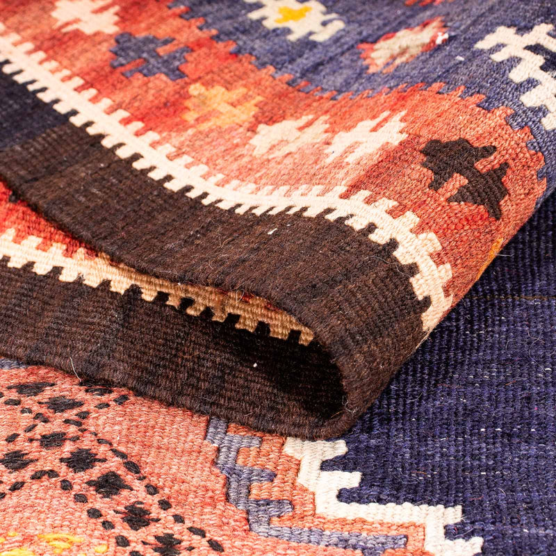 Biegacz Dywan Kelim - Stary - 330 x 120 cm - wielokolorowy