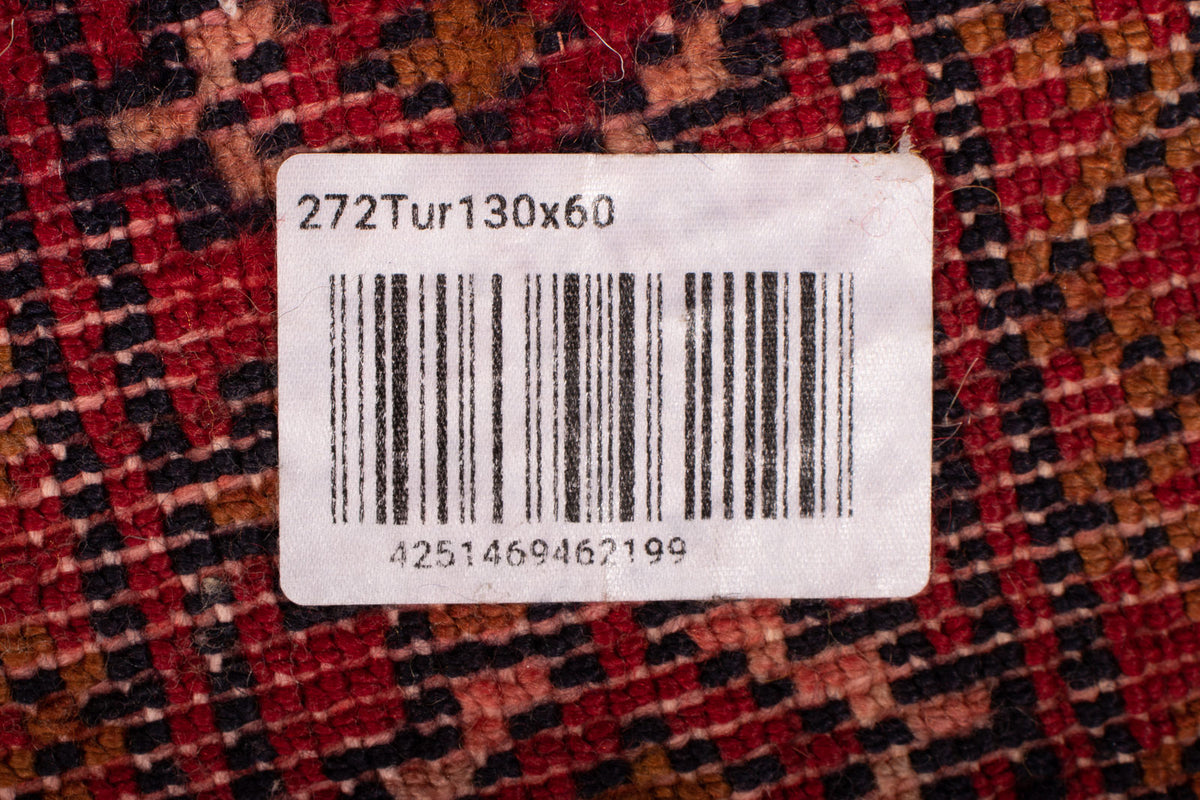 Dywan turkmeński - 130 x 60 cm - ciemna czerwień