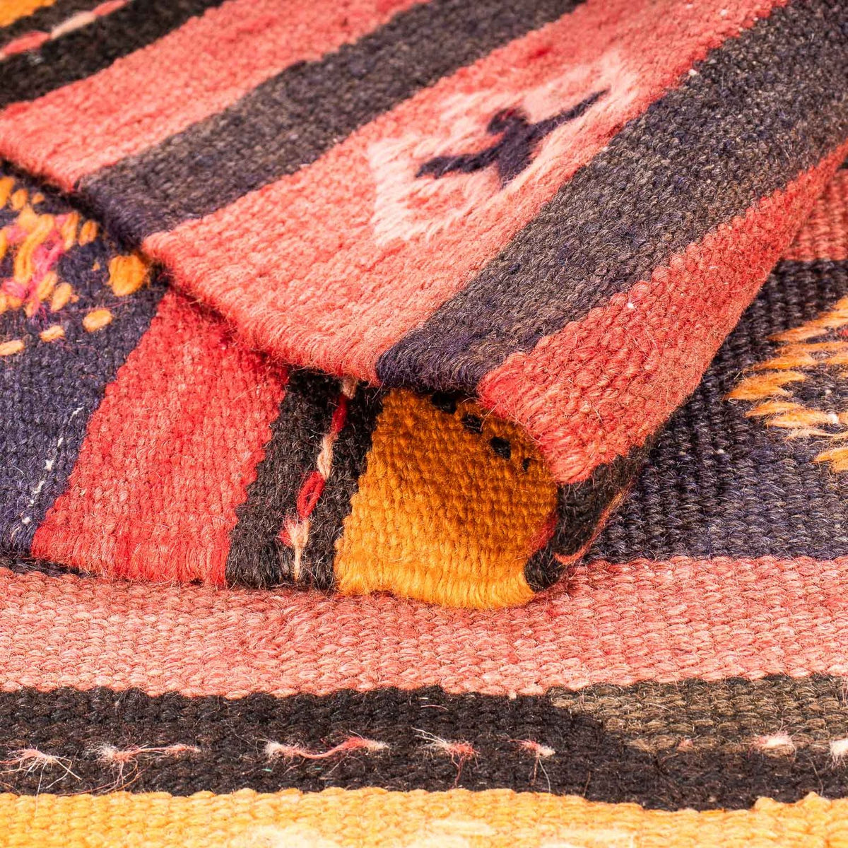 Dywan Kelim - Stary - 210 x 150 cm - wielokolorowy