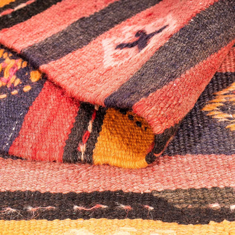 Dywan Kelim - Stary - 210 x 150 cm - wielokolorowy