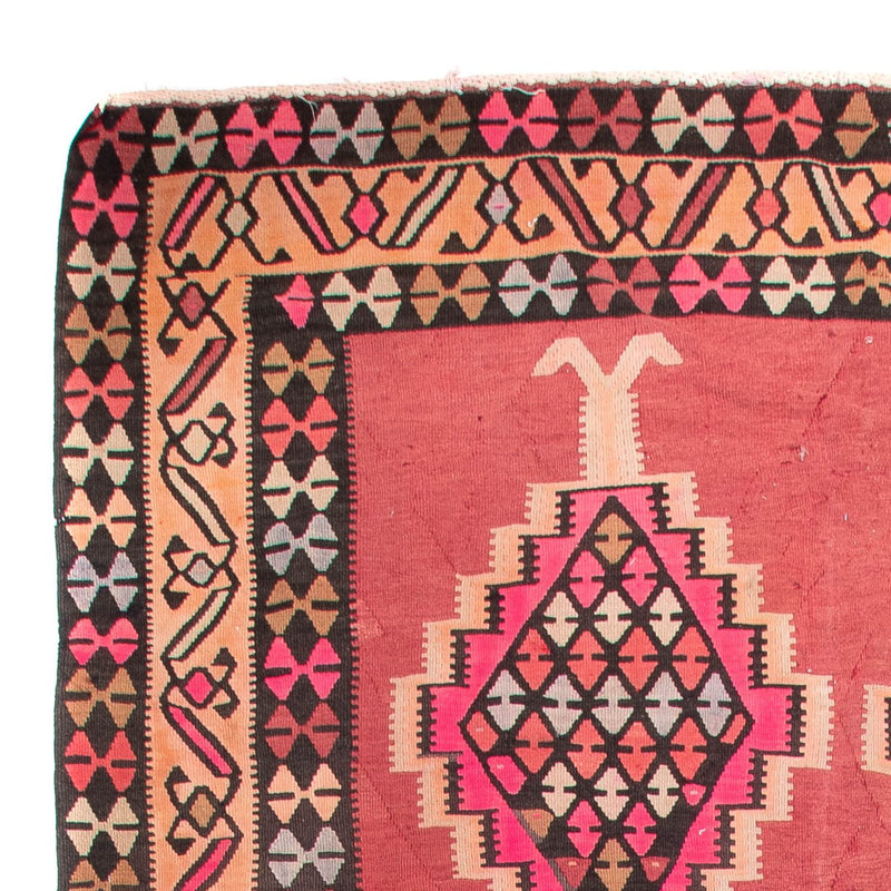 Biegacz Dywan Kelim - Stary - 380 x 185 cm - czerwony