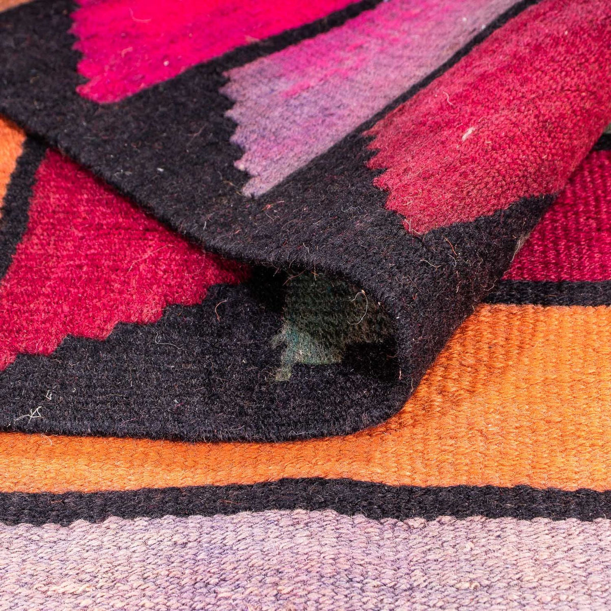 Biegacz Dywan Kelim - Stary - 330 x 150 cm - wielokolorowy