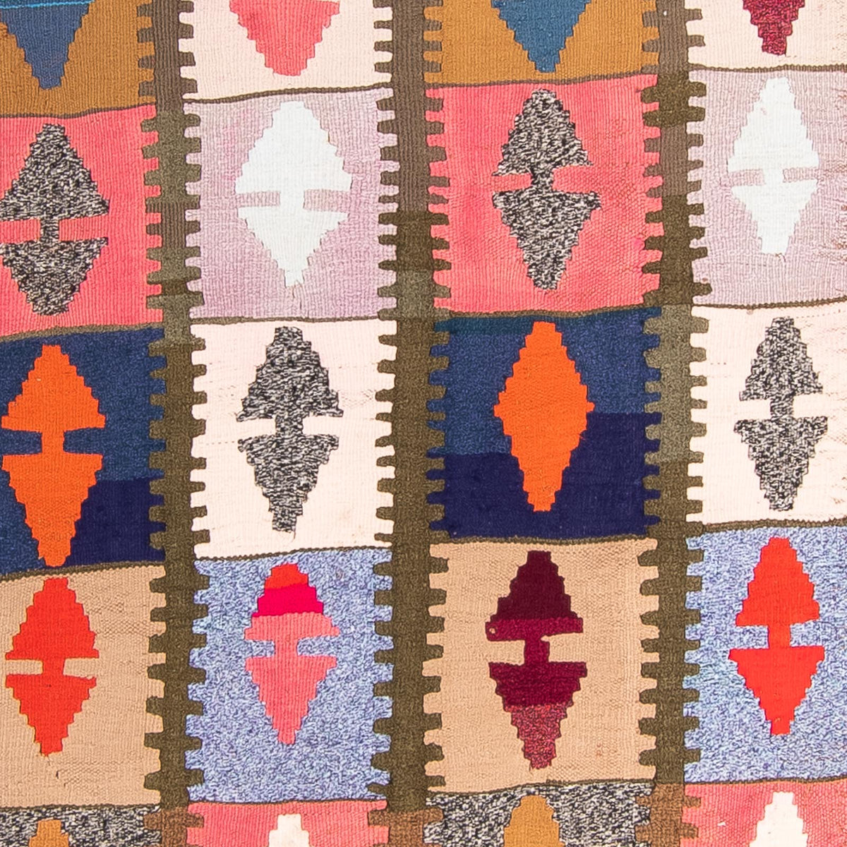 Biegacz Dywan Kelim - Stary - 345 x 122 cm - wielokolorowy