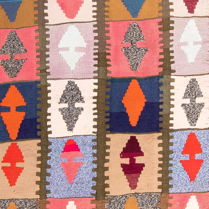 Biegacz Dywan Kelim - Stary - 345 x 122 cm - wielokolorowy