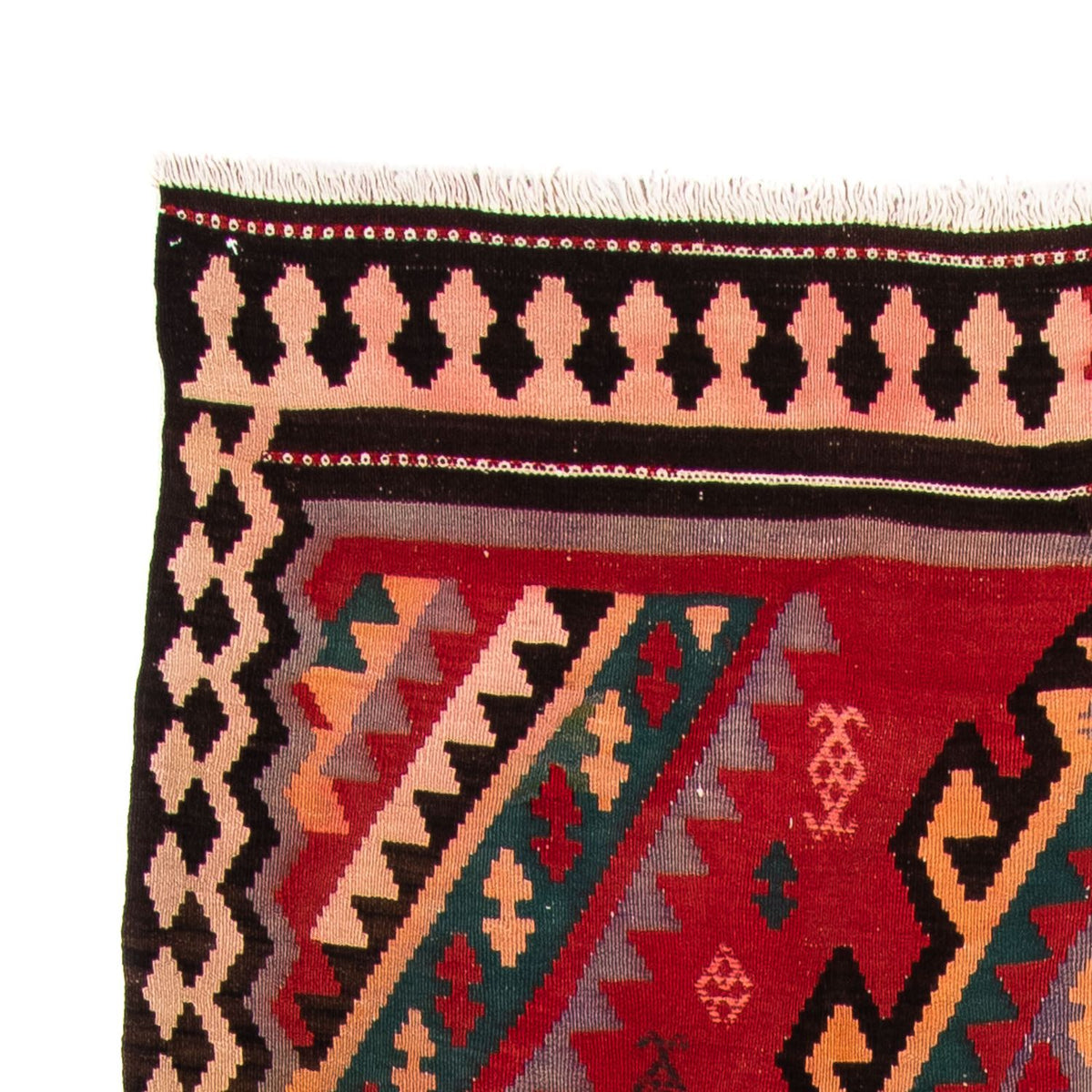 Dywan Kelim - Stary - 307 x 188 cm - wielokolorowy