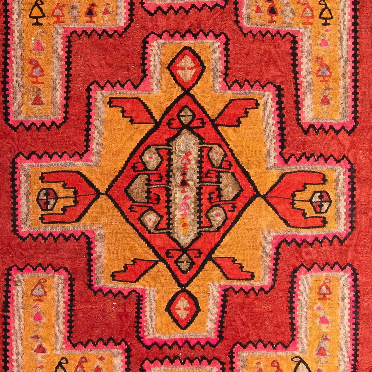 Dywan Kelim - Stary - 350 x 190 cm - wielokolorowy