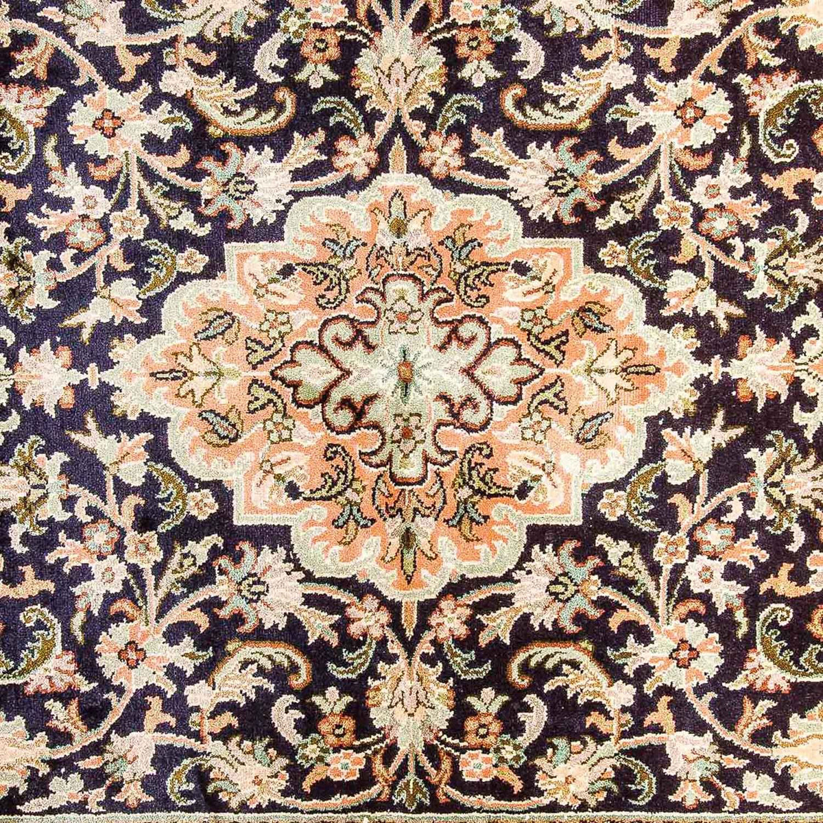 Jedwabny dywan - Kashmir Silk - 156 x 95 cm - ciemnoniebieski
