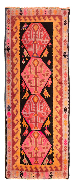 Biegacz Dywan Kelim - Stary - 265 x 110 cm - wielokolorowy