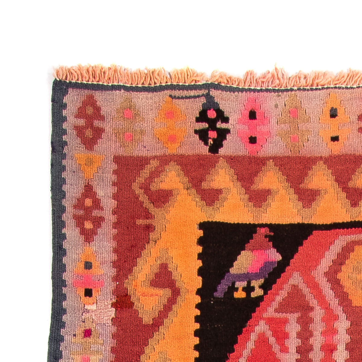 Biegacz Dywan Kelim - Stary - 265 x 110 cm - wielokolorowy