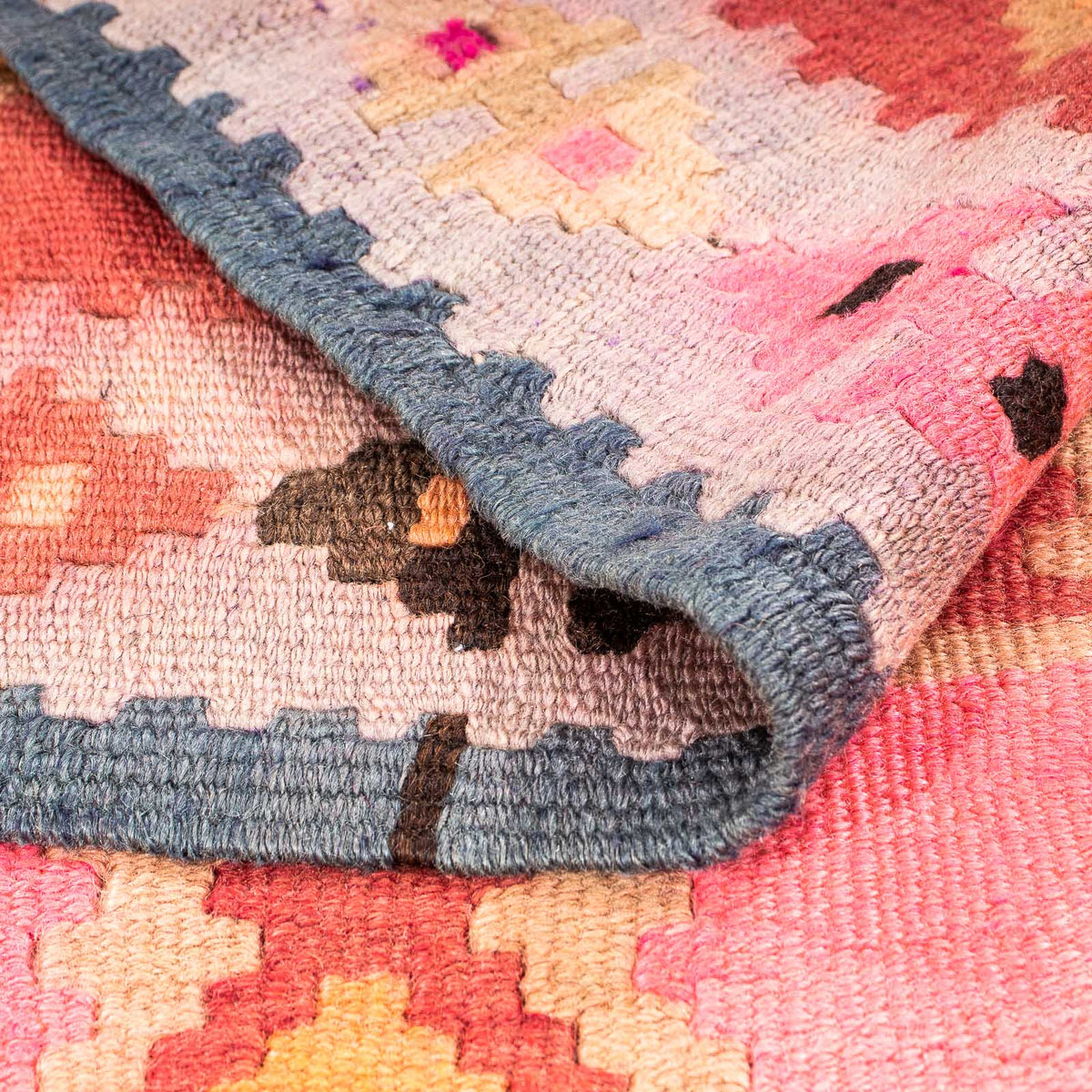 Biegacz Dywan Kelim - Stary - 265 x 110 cm - wielokolorowy