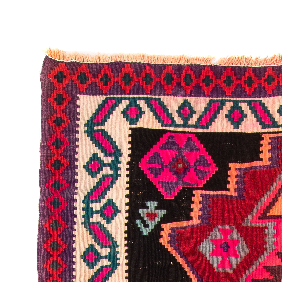 Biegacz Dywan Kelim - Stary - 320 x 145 cm - wielokolorowy