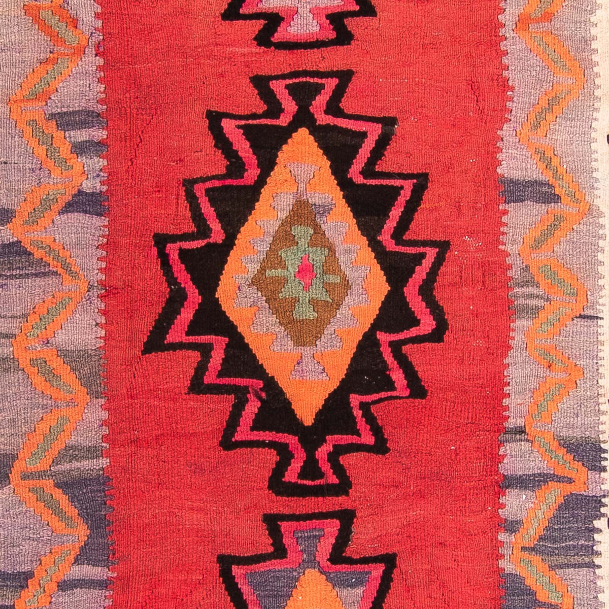 Dywan Kelim - Stary - 280 x 142 cm - wielokolorowy