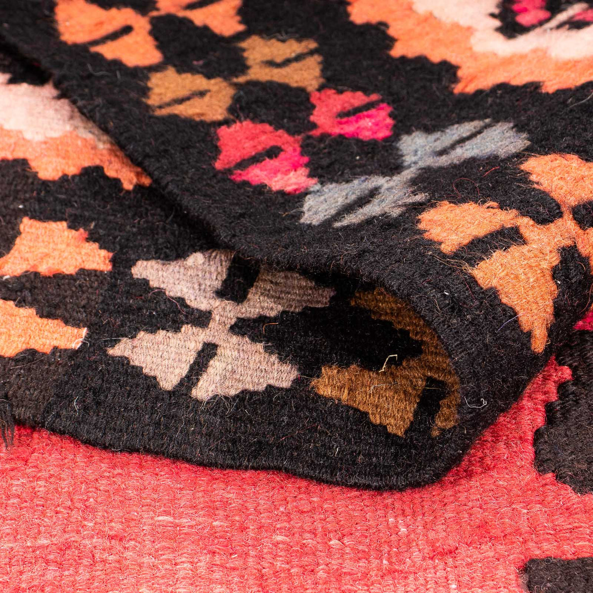 Dywan Kelim - Stary - 280 x 142 cm - wielokolorowy