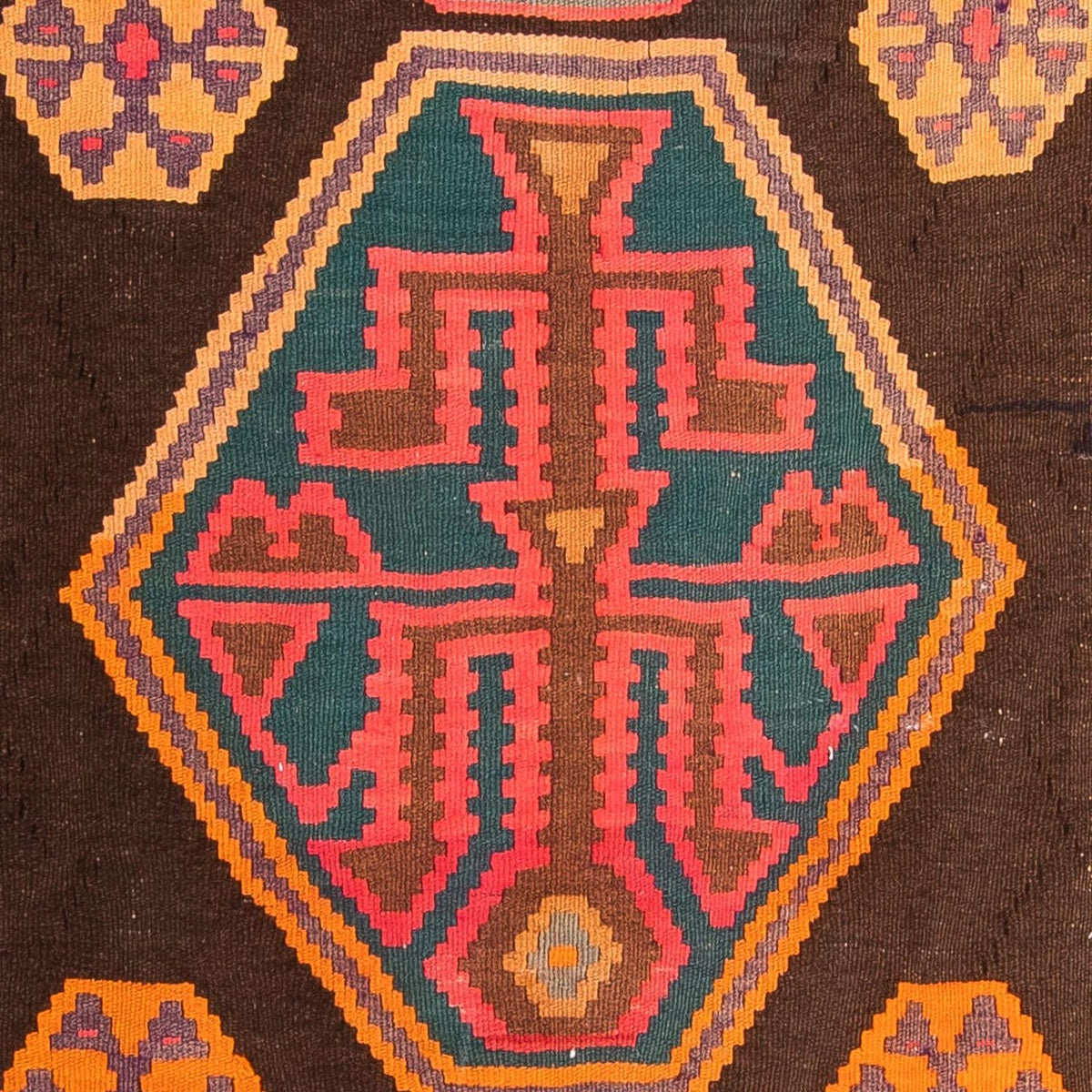 Biegacz Dywan Kelim - Stary - 330 x 155 cm - wielokolorowy