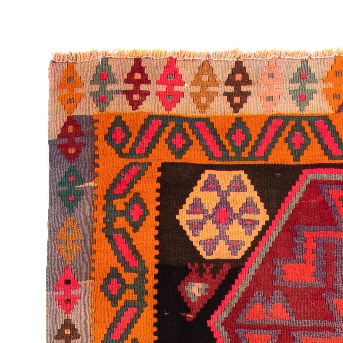 Biegacz Dywan Kelim - Stary - 330 x 155 cm - wielokolorowy