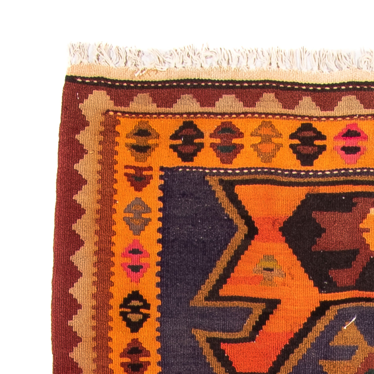 Biegacz Dywan Kelim - Stary - 220 x 110 cm - wielokolorowy