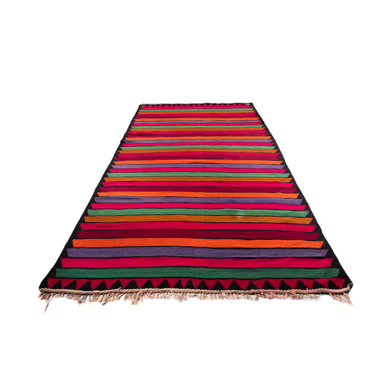 Biegacz Dywan Kelim - Stary - 350 x 185 cm - wielokolorowy